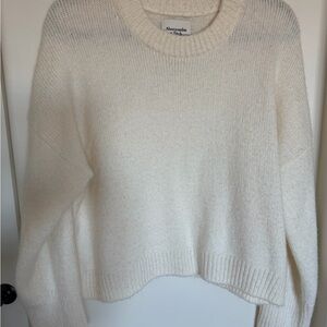 Abercrombie & Fitch Women's Cream Crew Neck Sweater